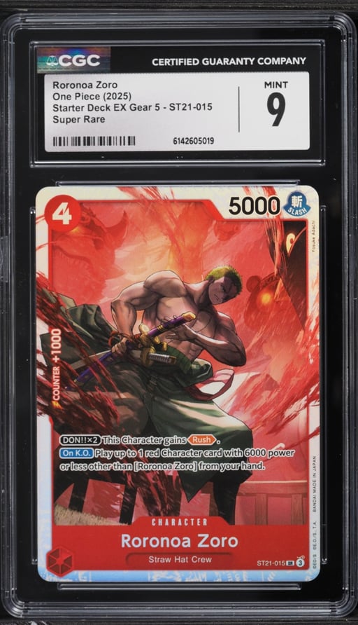 2025 One Piece Starter Deck EX Gear 5 SR Roronoa Zoro #ST21-015 CGC 9 MINT