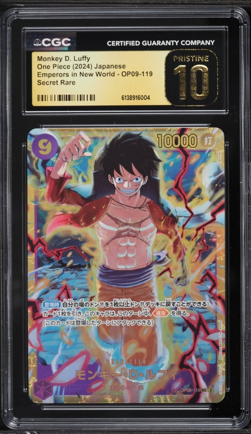 2024 One Piece Japanese Emperors In The New World SEC Monkey D. Luffy #OP09-119 CGC 10 PRISTINE