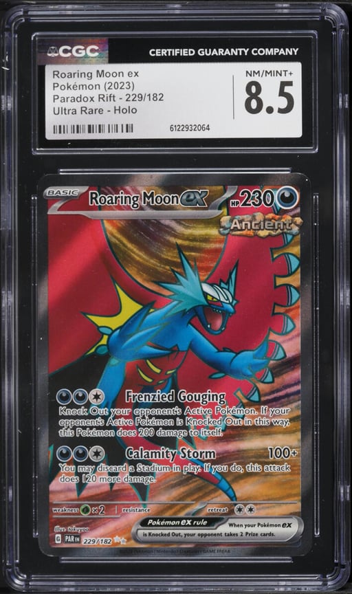 2023 Pokemon Scarlet & Violet Paradox Rift Full Art Roaring Moon EX #229 CGC 8.5 NM-MT+