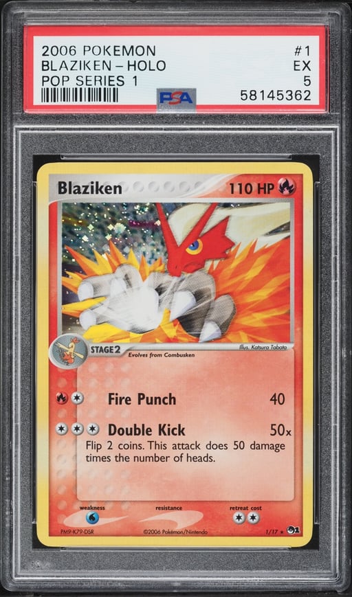 2006 Pokemon POP Series 1 Holo Blaziken #1 PSA 5 EX