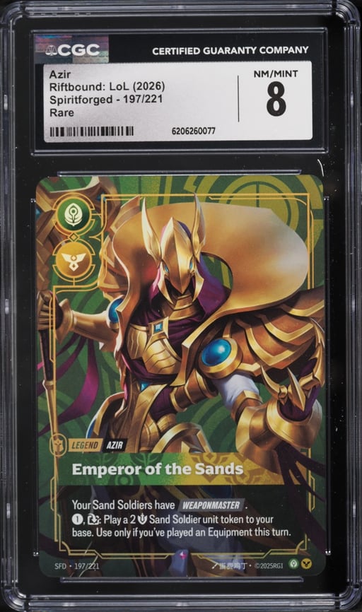 2026 Riftbound League Of Legends LoL Spiritforged Azir #197 CGC 8 NM-MT