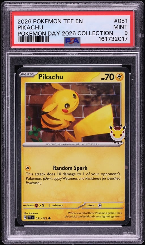 2026 Pokemon Scarlet & Violet Temporal Forces Day Collection Holo Pikachu #51 PSA 9 MINT