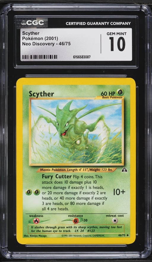 2001 Pokemon Neo Discovery Scyther #46 CGC 10 GEM MINT