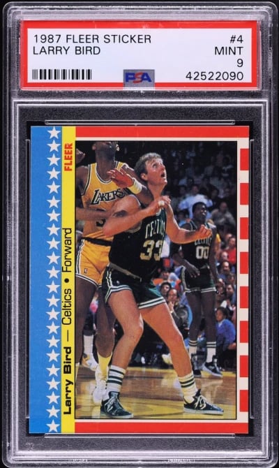 1987 Fleer Sticker Larry Bird #4