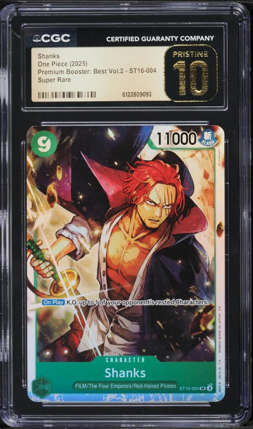 2025 One Piece Premium Booster: Best Vol.2 Shanks #ST16-004 CGC 10 PRISTINE
