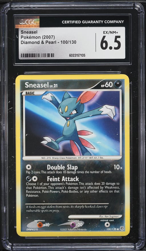 2007 Pokemon Diamond & Pearl Sneasel #100 CGC 6.5 EXMT+