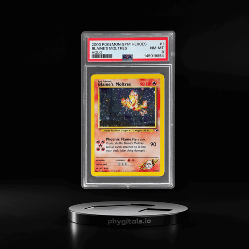 2000 Pokemon Gym Heroes Holo Blaine's Moltres #1 PSA 8