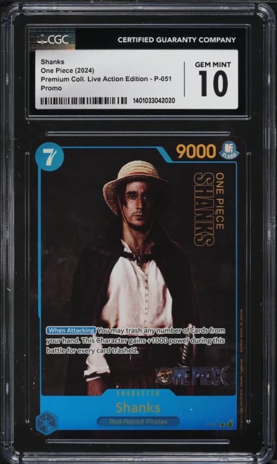 2024 One Piece Premium Live Action Shanks #P-051 CGC 10 GEM MINT