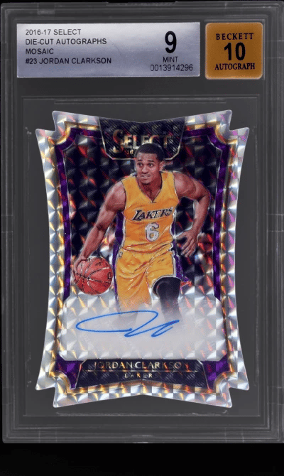 2016 Panini Select Die Cut Autograph Mosaic Jordan Clarkson #23 6/10 BGS 9