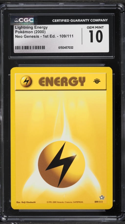 2000 Pokemon Neo Genesis 1st Edition Lightning Energy #109 CGC 10 GEM MINT