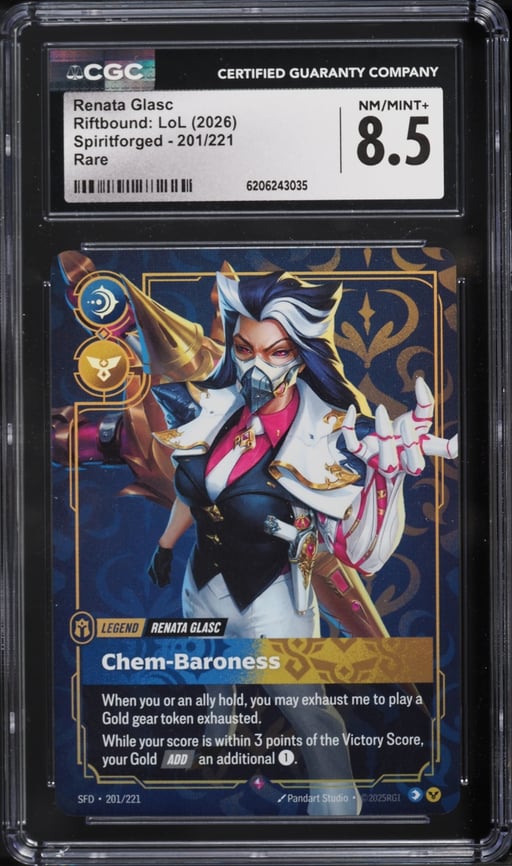 2026 Riftbound League Of Legends LoL Spiritforged Renata Glasc #201 CGC 8.5 NM-MT+