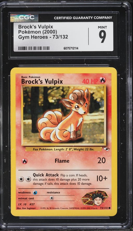 2000 Pokemon Gym Heroes Brock's Vulpix #73 CGC 9 MINT