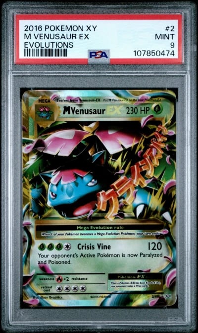 2016 POKEMON XY EVOLUTIONS #2 M VENUSAUR EX PSA 9