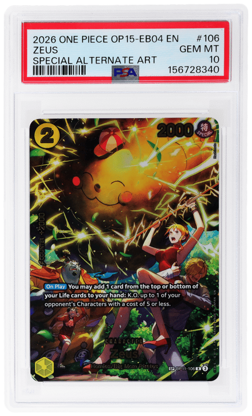 2026 One Piece Adventures On Kami's Island Special Alternate Art Zeus #OP11106 PSA 10