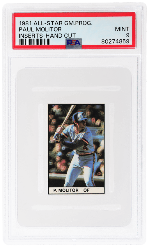 1981 All-Star Game Program Inserts Hand Cut Paul Molitor PSA 9