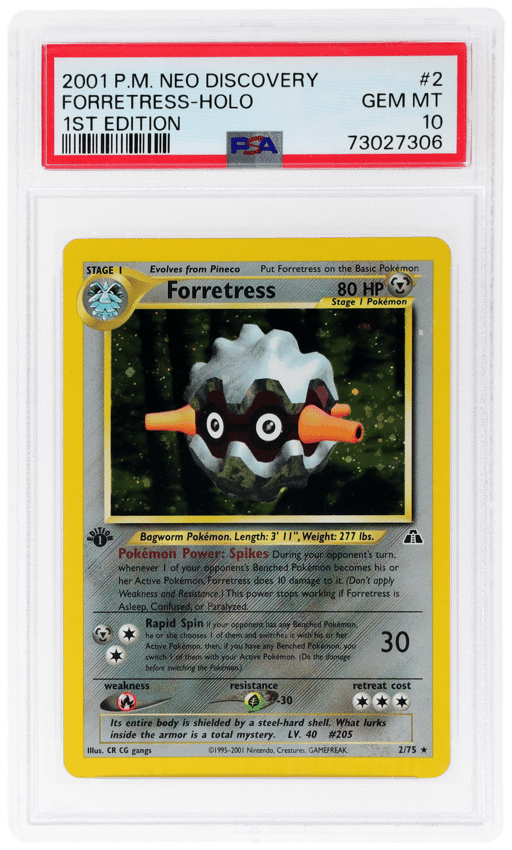 2001 Pokemon Neo Discovery 1st Edition Holo Forretress #2 PSA 10