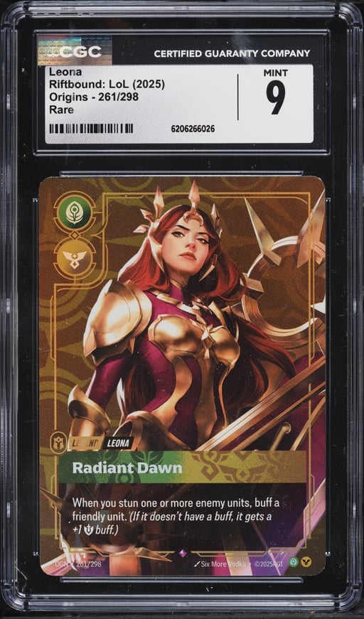 2025 Riftbound League Of Legends LoL Origins Leona #261 CGC 9 MINT
