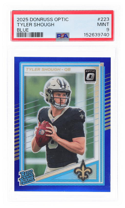 2025 Panini Donruss Optic Blue Tyler Shough #223 PSA 9