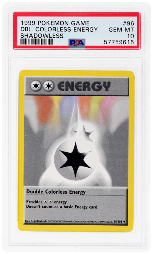 1999 Pokemon Base Set Shadowless Double Colorless Energy #96 PSA 10