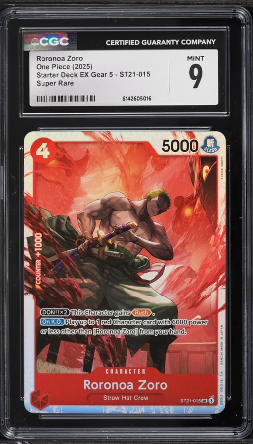 2025 One Piece Starter Deck EX Gear 5 SR Roronoa Zoro #ST21-015 CGC 9 MINT