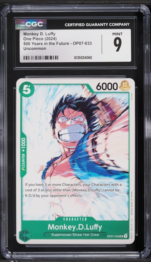 2024 One Piece 500 Years In The Future Monkey D. Luffy #OP07-033 CGC 9 MINT