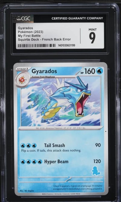 2023 Pokemon My First Battle Deck French Back Error Gyarados CGC 9 MINT
