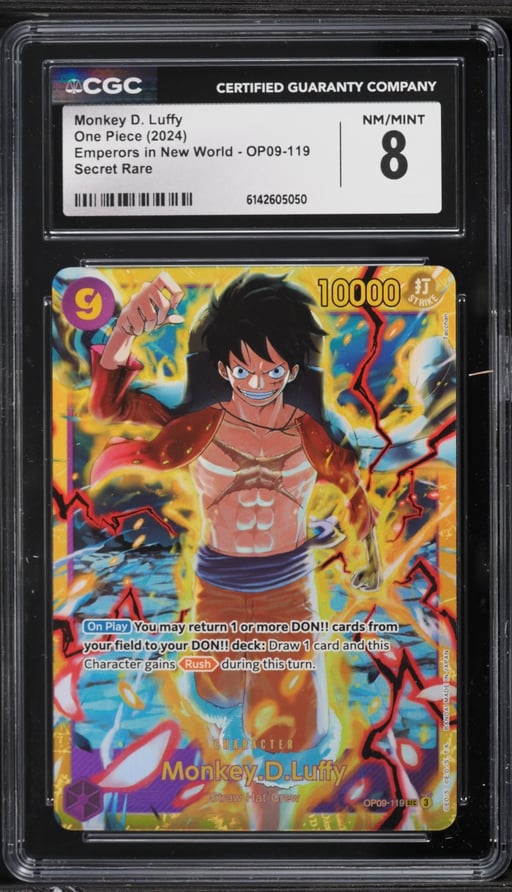 2024 One Piece Japanese Emperors In The New World SEC Monkey D. Luffy #OP09-119 CGC 8 NM-MT