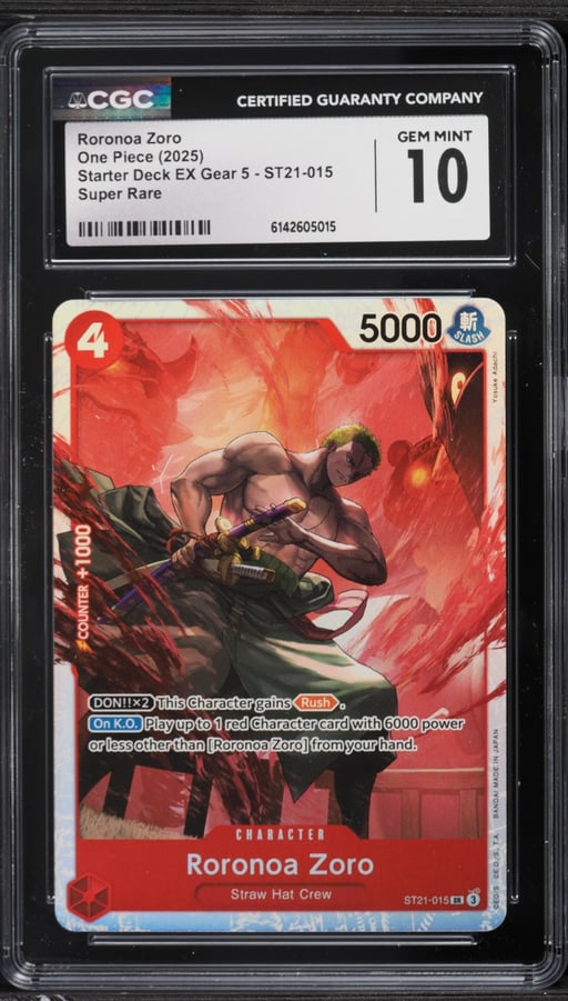 2025 One Piece Starter Deck EX Gear 5 SR Roronoa Zoro #ST21-015 CGC 10 GEM MINT