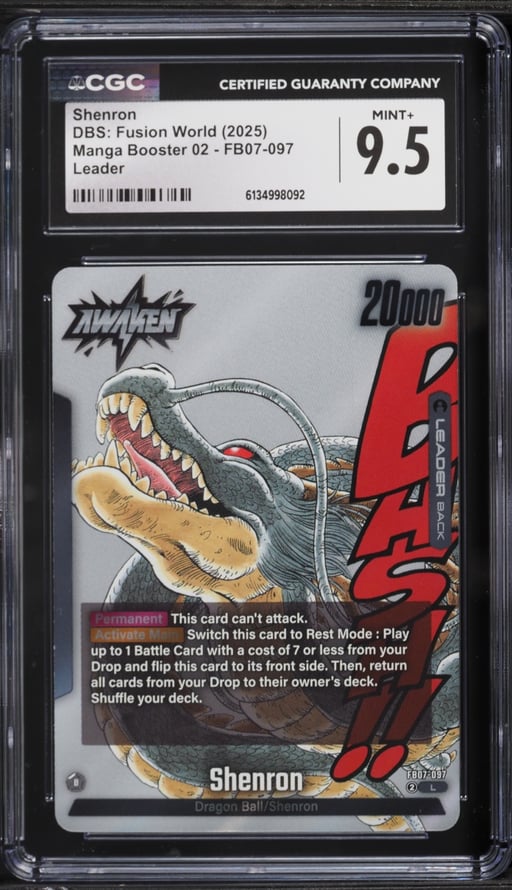 2025 Dragon Ball Super Fusion World Manga Booster 02 Leader Shenron #FB07-097 CGC 9.5 MINT+