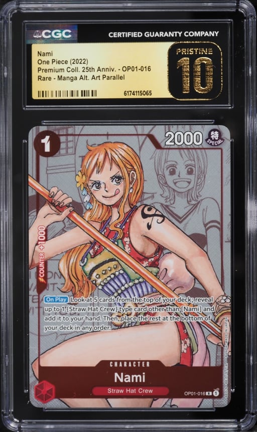 2022 One Piece Premium Collection 25th Anniversary Manga Alt Art Nami #OP01-016 CGC 10 PRISTINE