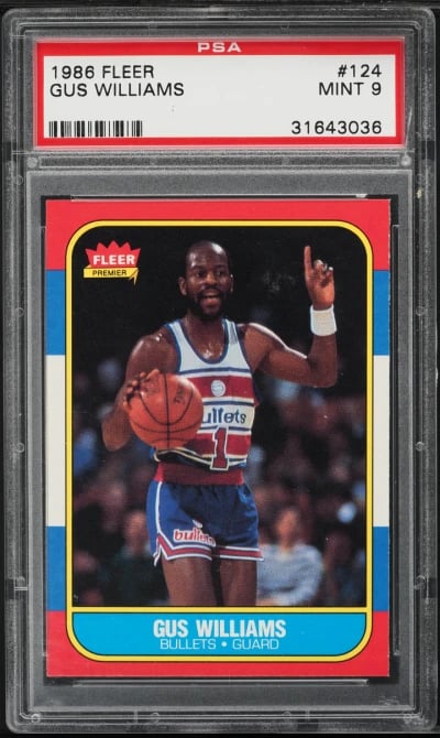 1986 Fleer Basketball Gus Williams #124 PSA 9 MINT