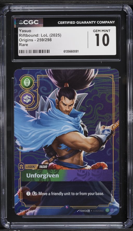 2025 Riftbound League Of Legends LoL Origins Yasuo #259 CGC 10 GEM MINT