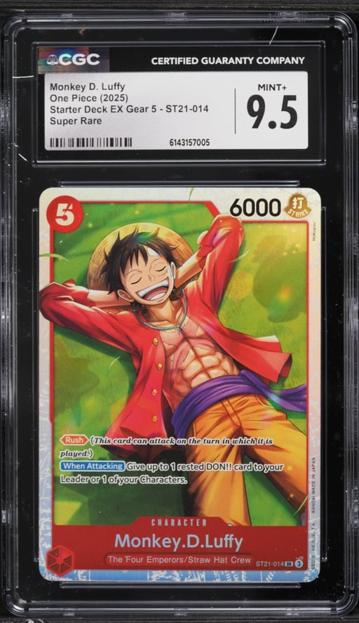 2025 One Piece Starter Deck EX Gear 5 SR Monkey D. Luffy #ST21-014 CGC 9.5 MINT+