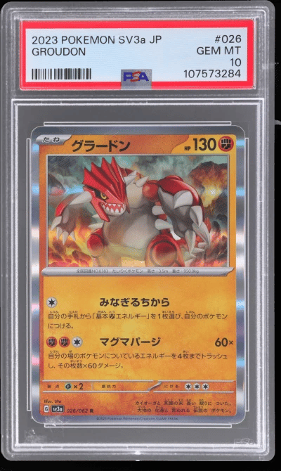 2023 Pokemon Scarlet and Violet Raging Surf Japanese Groudon #26 PSA 10