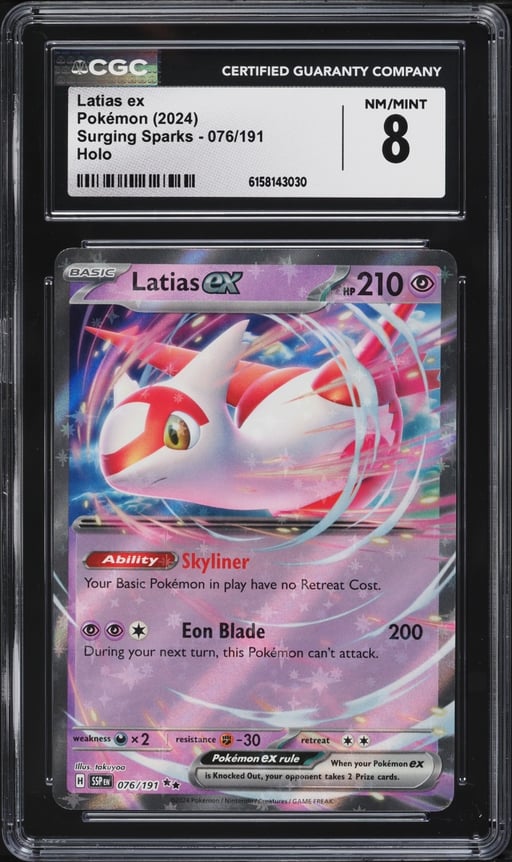 2024 Pokemon Scarlet & Violet Surging Sparks Holo Latias ex #76 CGC 8 NM-MT
