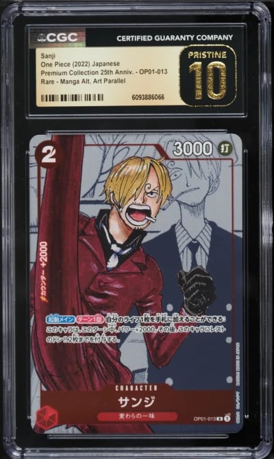 2022 One Piece Japanese Premium 25th Alt Art Sanji #OP01-013 CGC 10 PRISTINE