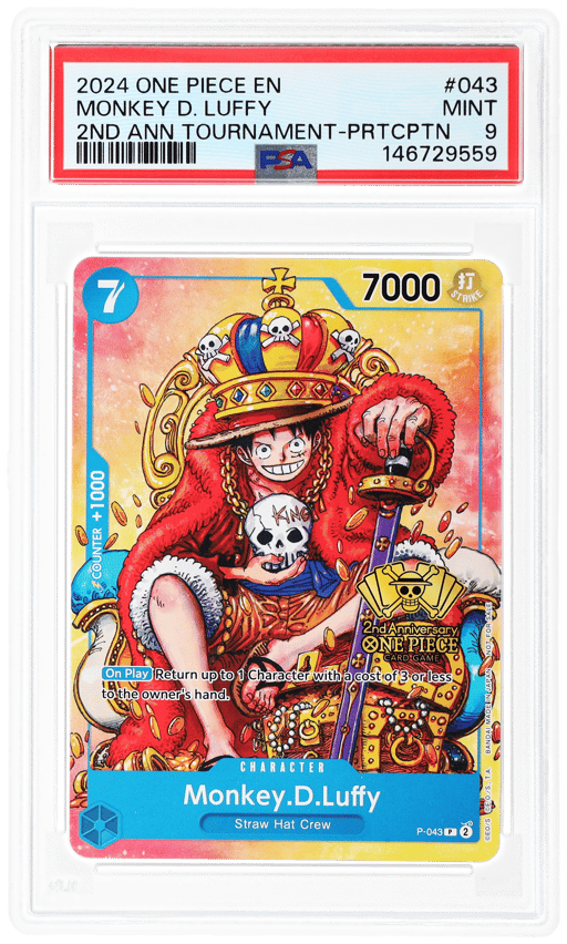 2024 One Piece Tournament Promo 2nd Anniversary Participant Monkey D. Luffy #P-043 PSA 9
