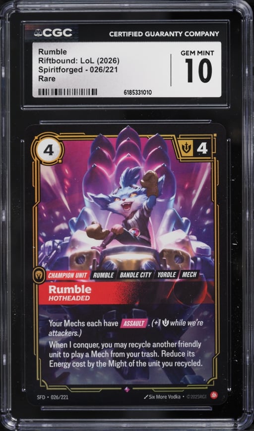 2026 Riftbound League Of Legends LoL Spiritforged Rumble #26 CGC 10 GEM MINT