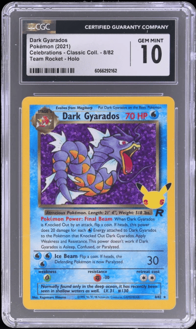 2021 Pokemon Celebrations Classic Collection Team Rocket Holo Dark Gyarados #8 CGC 10
