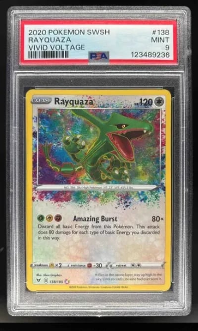 2020 Pokemon Sword & Shield Vivid Voltage #138/185 Rayquaza PSA 9