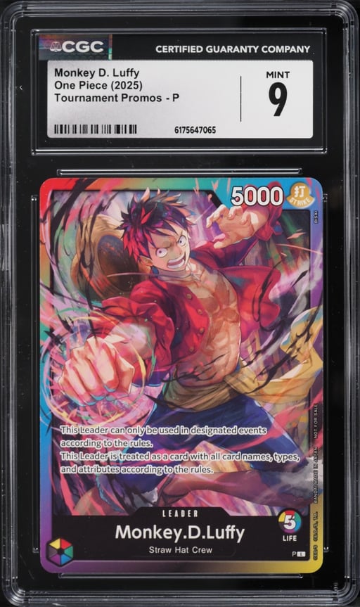 2025 One Piece Tournament Promo Leader Monkey D. Luffy #P CGC 9 MINT