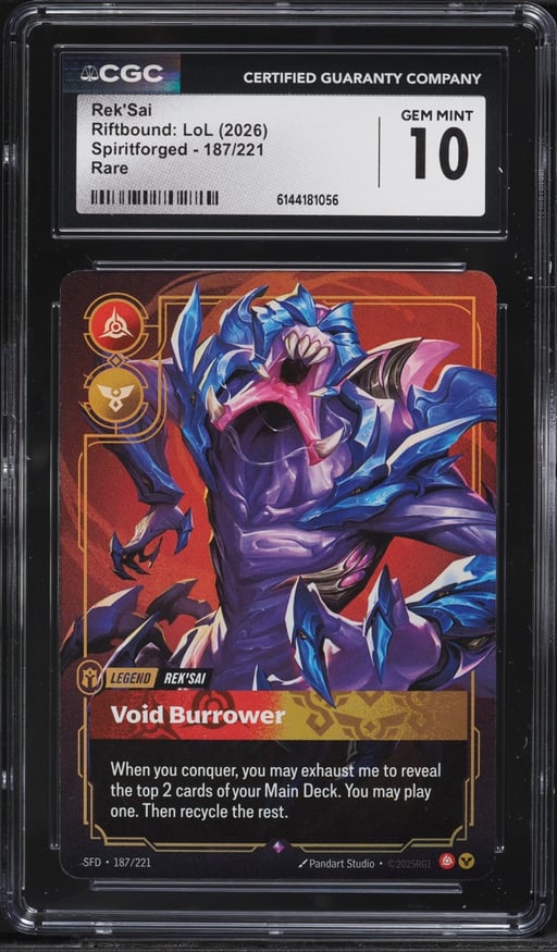 2026 Riftbound League Of Legends LoL Spiritforged Rek'Sai #187 CGC 10 GEM MINT