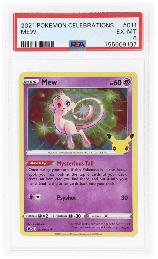 2021 Pokemon Sword and Shield Celebrations Holo Mew #011 PSA 6