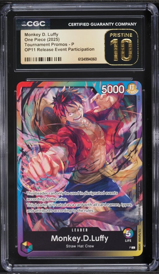 2025 One Piece Promo Tournament Release Event Participation Monkey D. Luffy #P CGC 10 PRISTINE