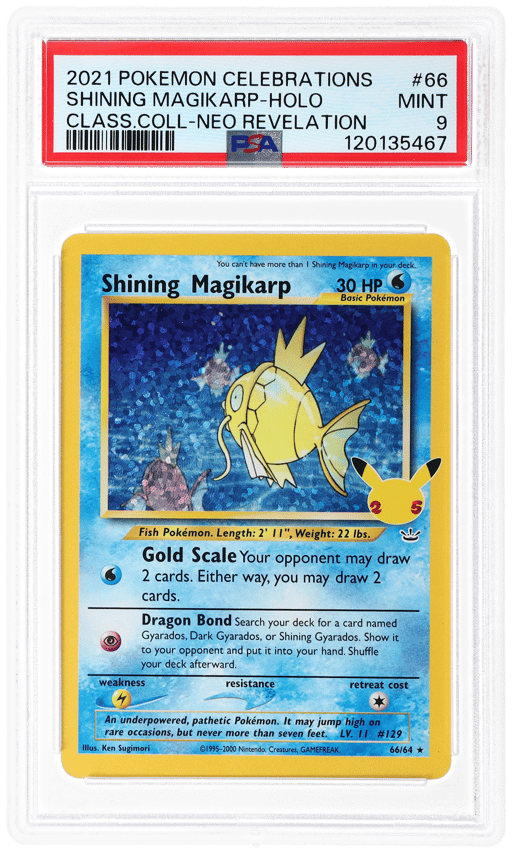 2021 Pokemon Celebrations Classic Collection Neo Revelation Holo Shining Magikarp #66 PSA 9