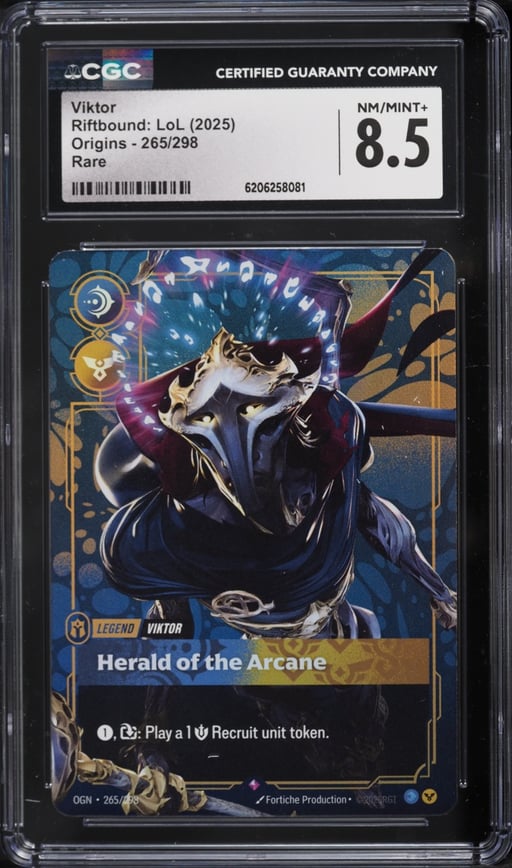 2025 Riftbound League Of Legends LoL Origins Viktor #265 CGC 8.5 NM-MT+