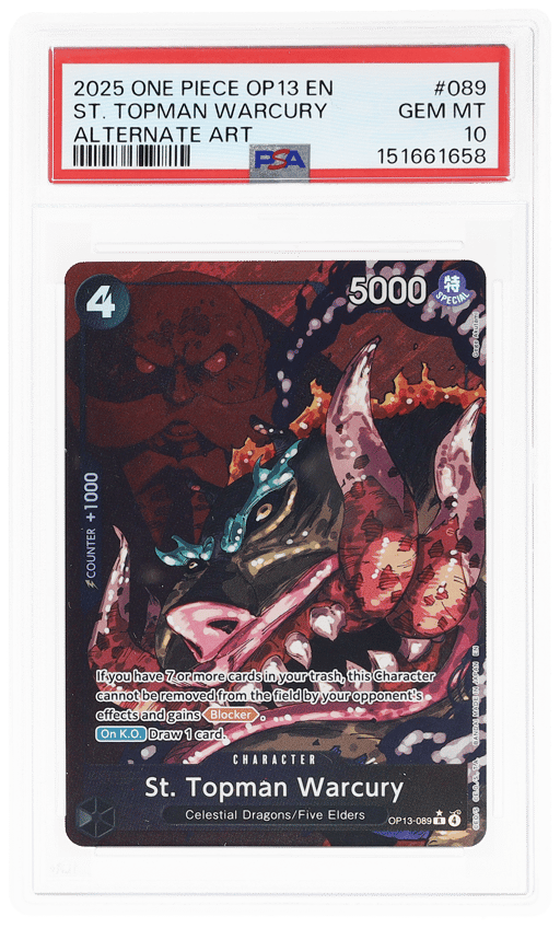 2025 One Piece Carrying On His Will Alternate Art St. Topman Warcury #OP13089 PSA 10