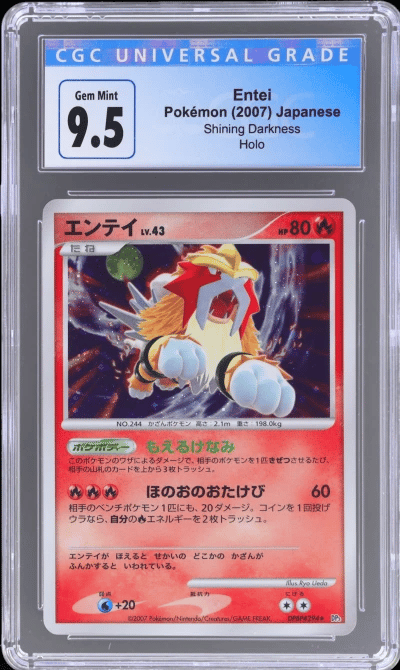 2007 Pokemon Diamond and Pearl Shining Darkness Japanese Entei #294 CGC 9.5