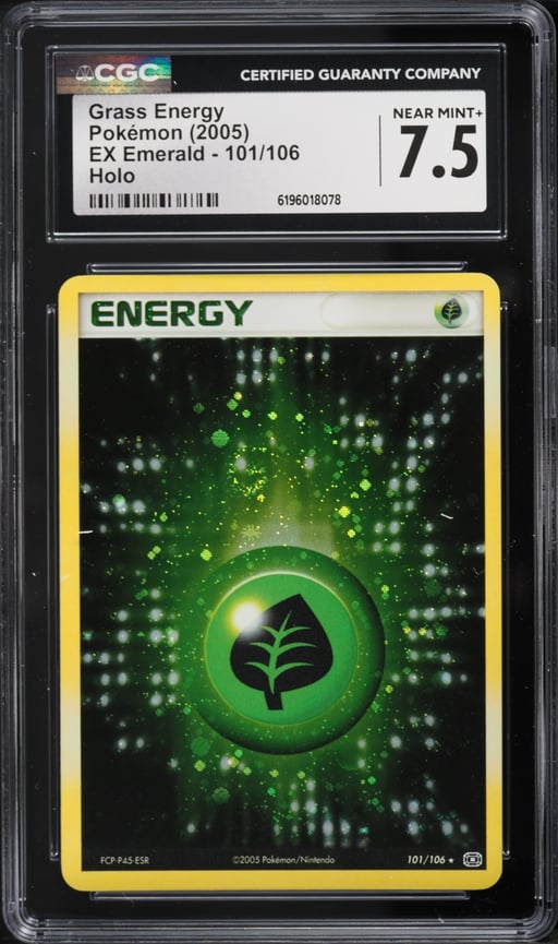 2005 Pokemon EX Emerald Holo Grass Energy #101 CGC 7.5 NRMT+