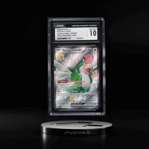 2024 Pokemon Scarlet & Violet Paldean Fates Full Art Shiny Squawkabilly ex #223 CGC 10 GEM MINT